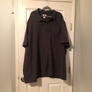 Never been worn, charcoal gray, textured, button up shirt.